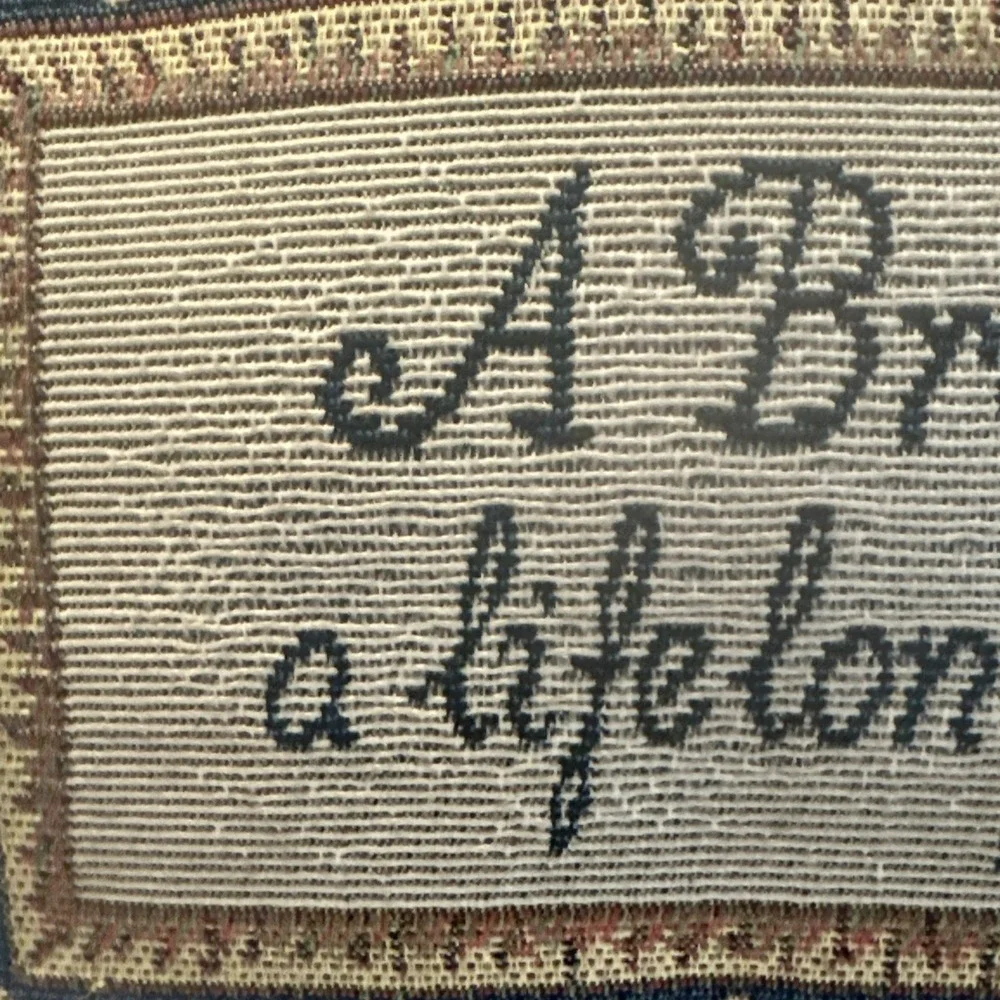 Vintage Needle Point Small  Paisley‎ Pillow A Brother is a Lifelong Friend 9x12